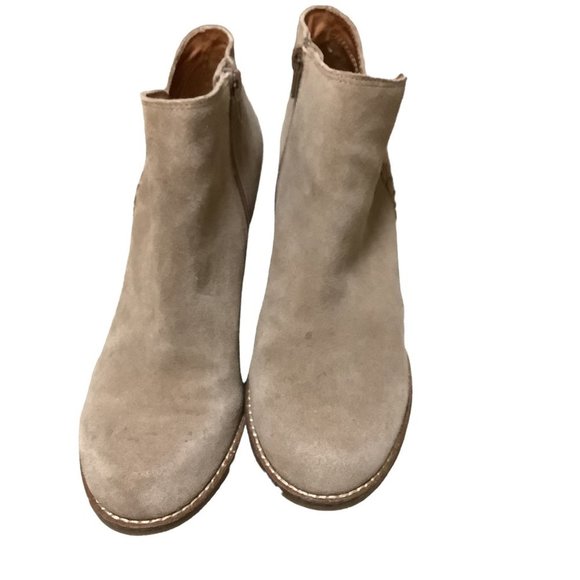 LUCKY BRAND Tan Wedge Side Zip Almond Toe Bootie-Size 8.5 - Picture 3 of 9